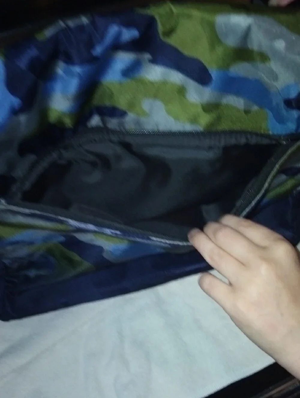 Men's Camo Crossbody Shoulder Bag in Blue/Green